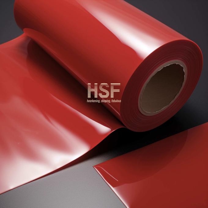 Opaque Red 120Î¼m HDPE Film product sample showing texture and color consistency