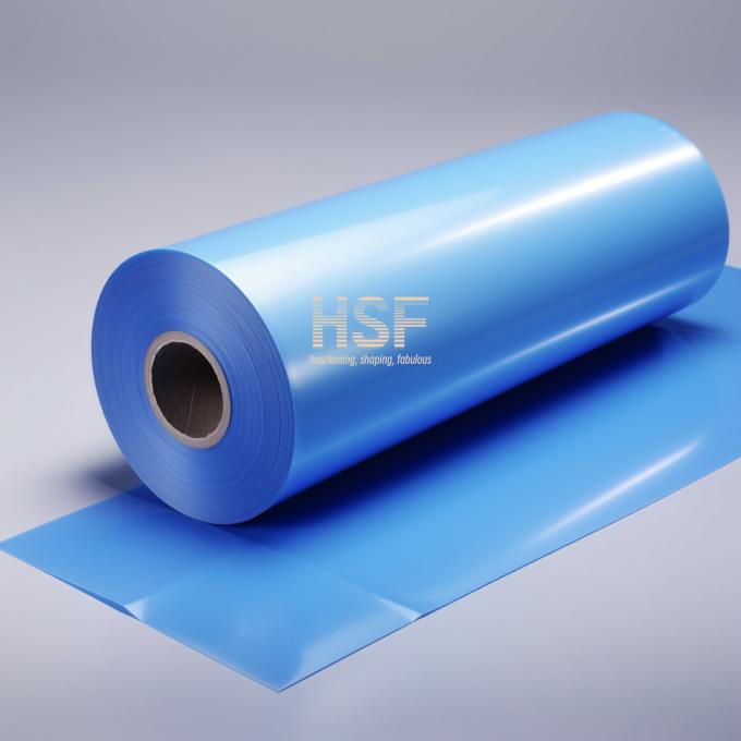 Close-up view of 20Î¼m Blue PET Non Silicone Release Film texture